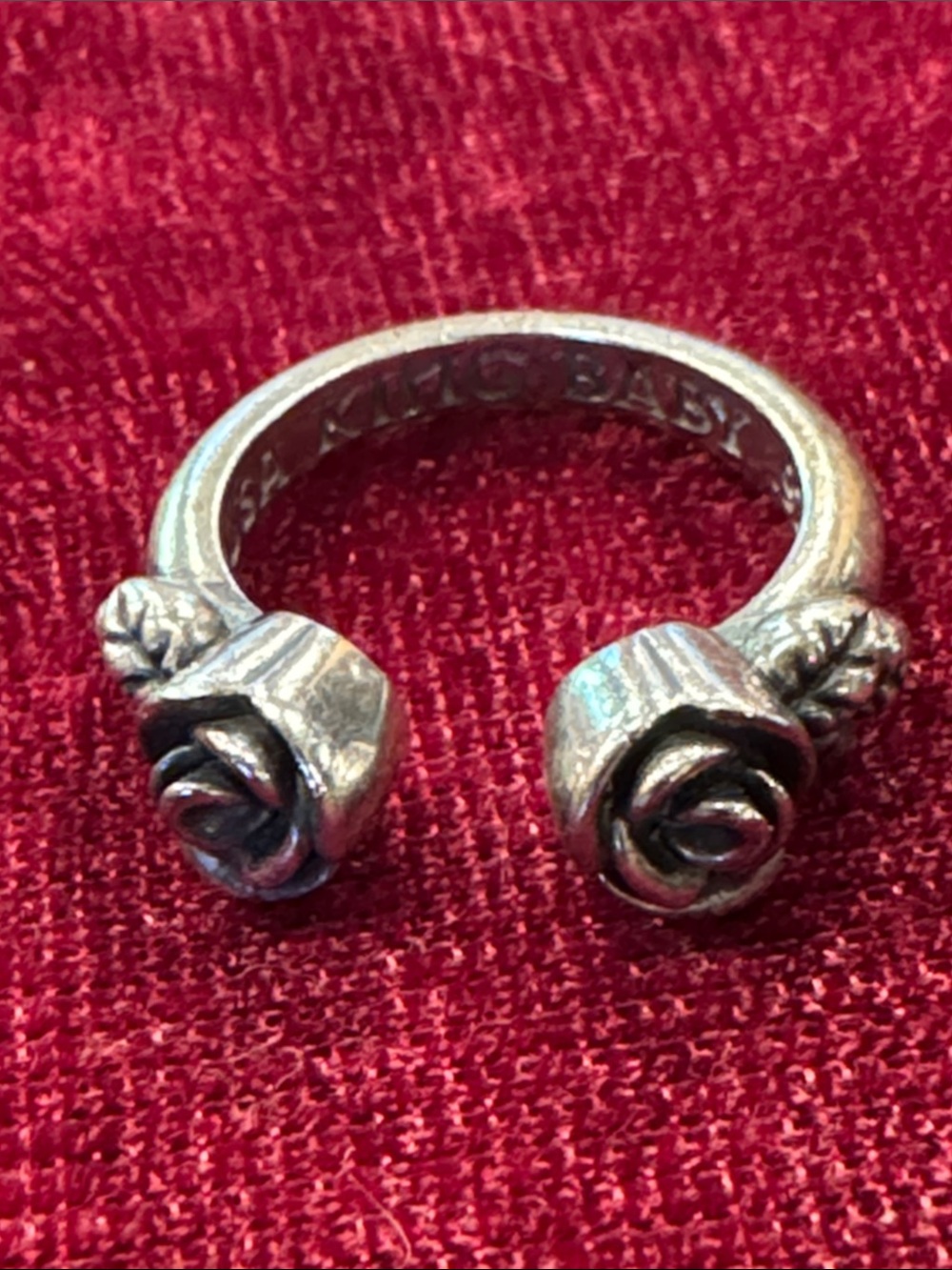 King Baby Studio Sterling Silver Open Rose Ring - Size 7 1/4
